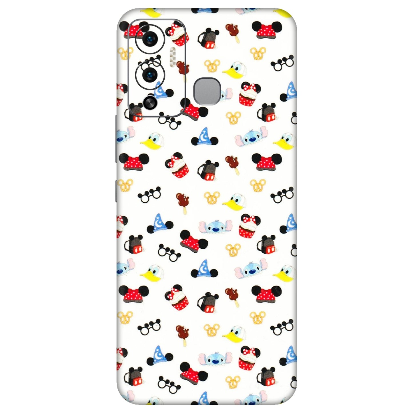 INFINIX Phone Skins (All Models) - Minnie Mouse & Donald Doodles s - 3D Embossed Finish (L-194) Infinix Hot 12 Play