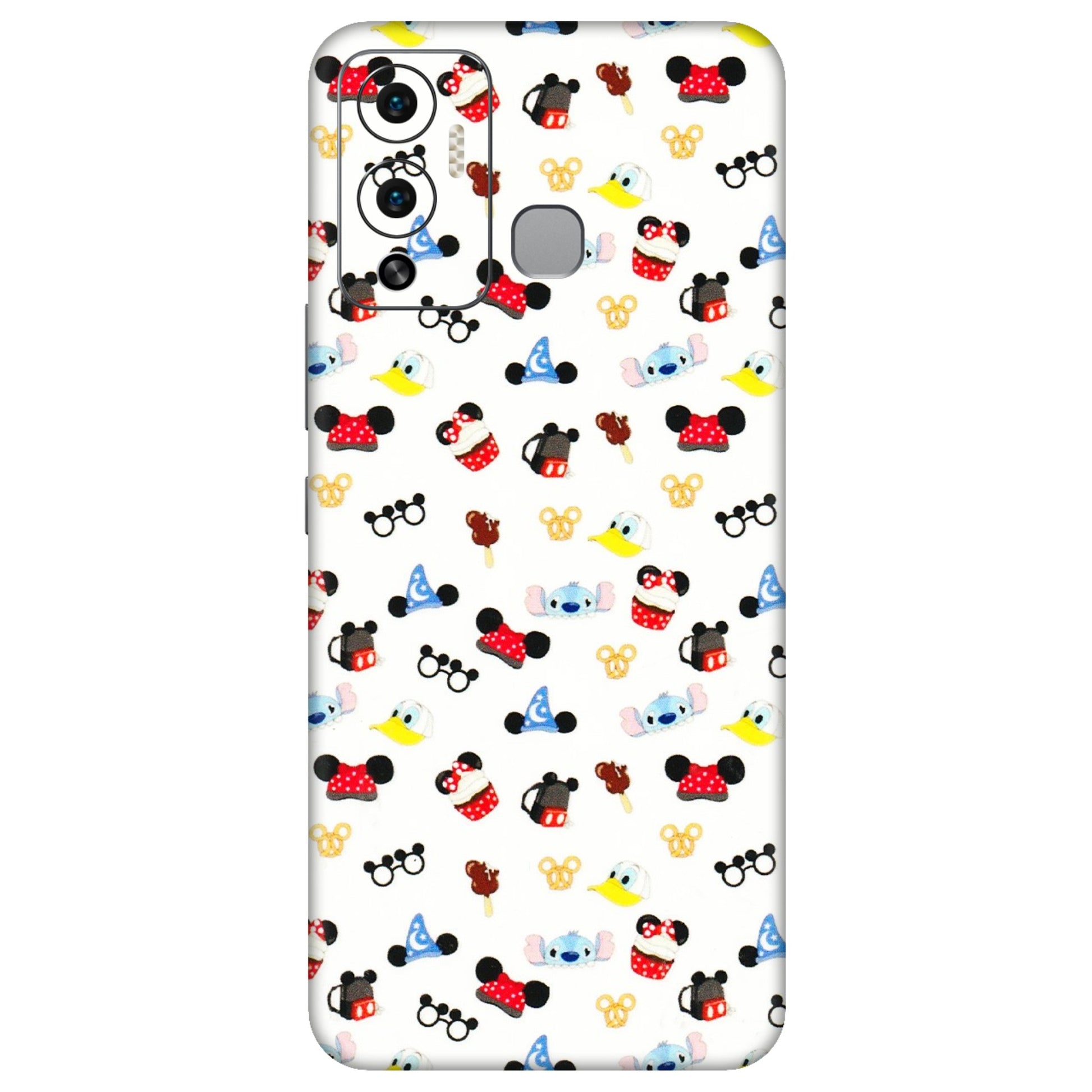INFINIX Phone Skins (All Models) - Minnie Mouse & Donald Doodles s - 3D Embossed Finish (L-194) Infinix Hot 12 Play