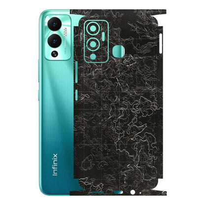 INFINIX Phone Skins (All Models) - Black map Texture - 3D Embossed Finish (L-201) Infinix Hot 12 Play
