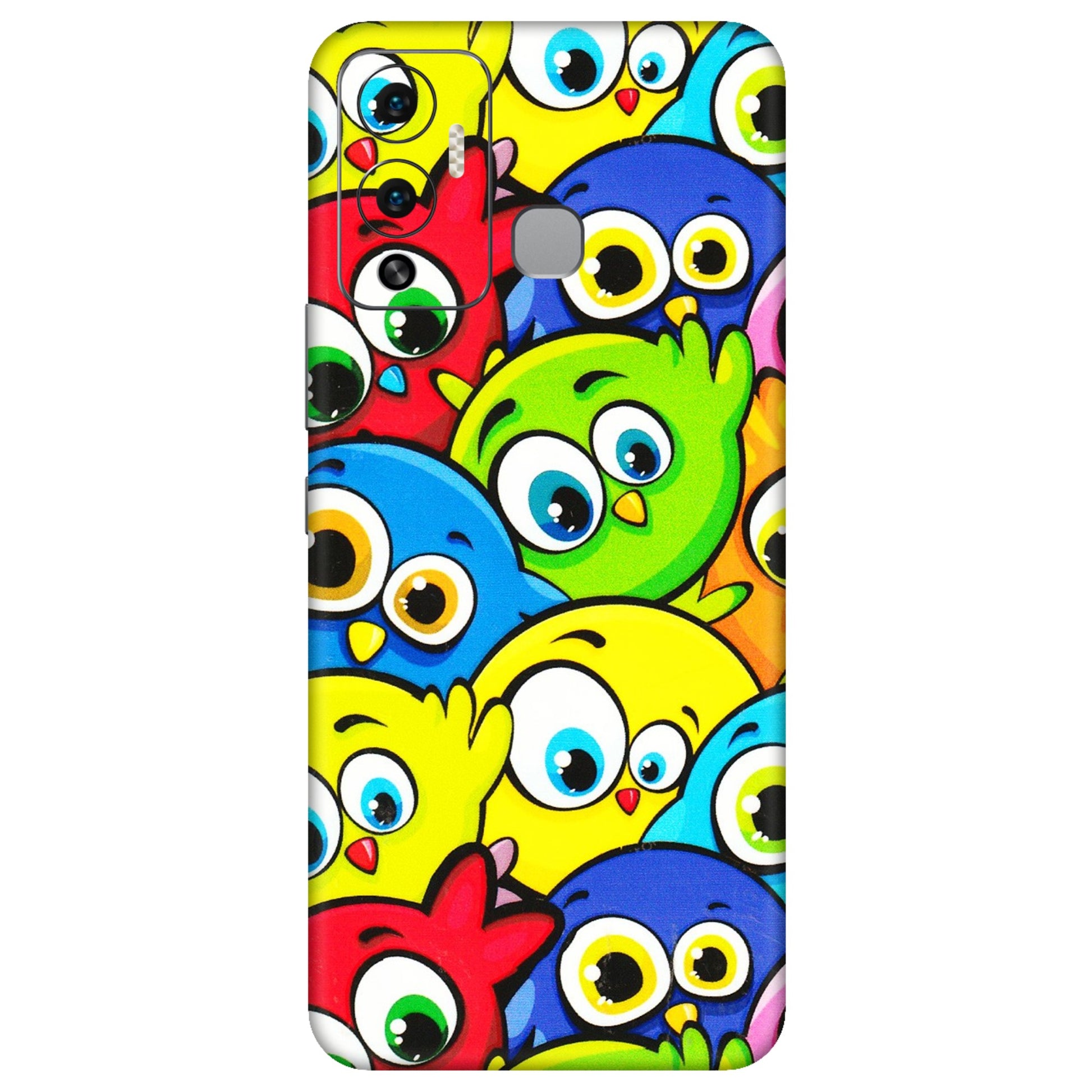 INFINIX Phone Skins (All Models) - Cute Fluffy Birds - 3D Embossed Finish (L-213) Infinix Hot 12 Play