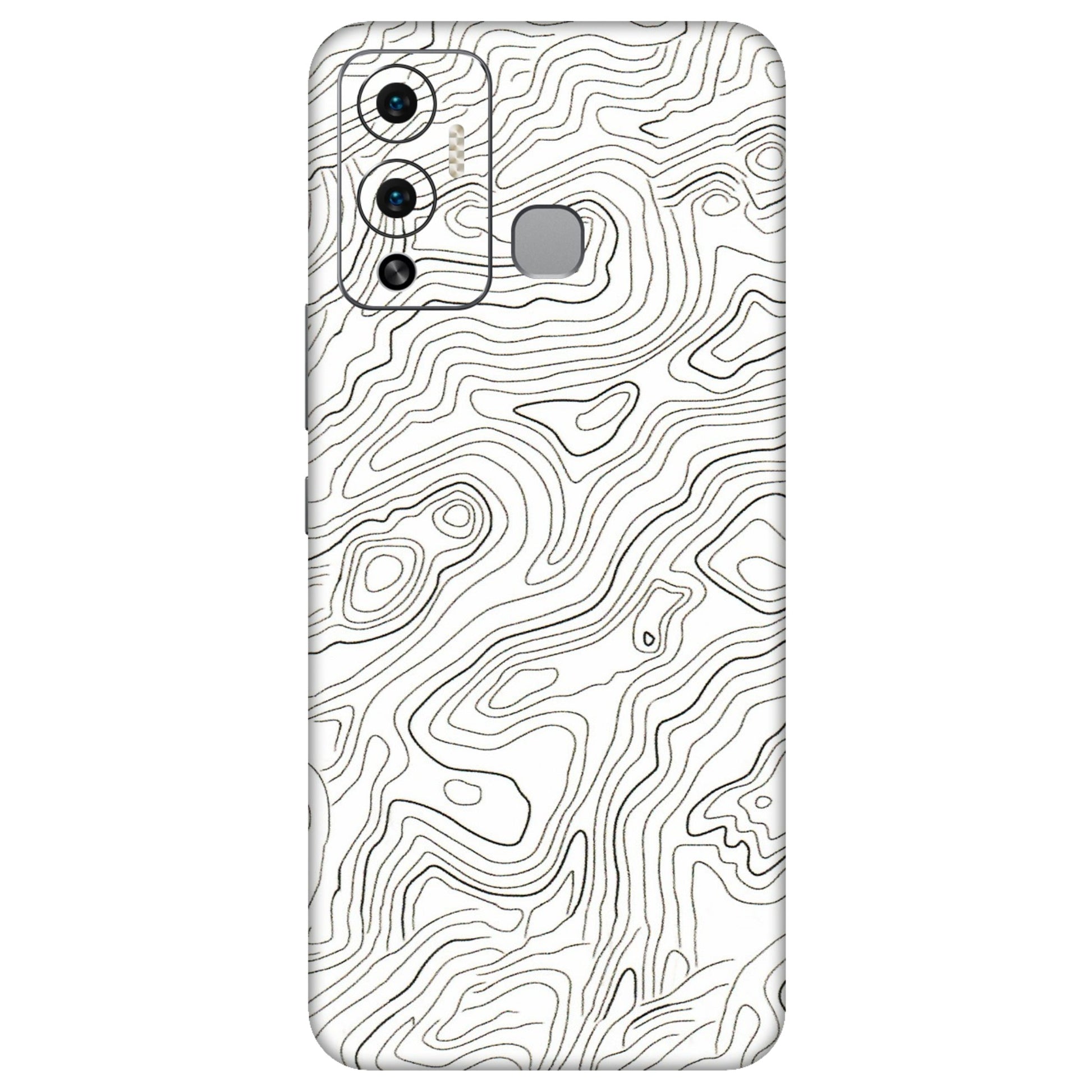 INFINIX Phone Skins (All Models) - White Black Swirls - 3D Embossed Finish (L-219) Infinix Hot 12 Play