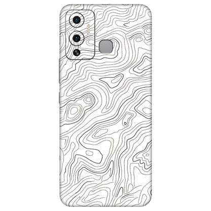 INFINIX Phone Skins (All Models) - White Black Swirls - 3D Embossed Finish (L-219) Infinix Hot 12 Play