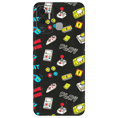 INFINIX Phone Skins (All Models) - Gaming Doodles - 3D Embossed Finish (L-224) Infinix Hot 12 Play