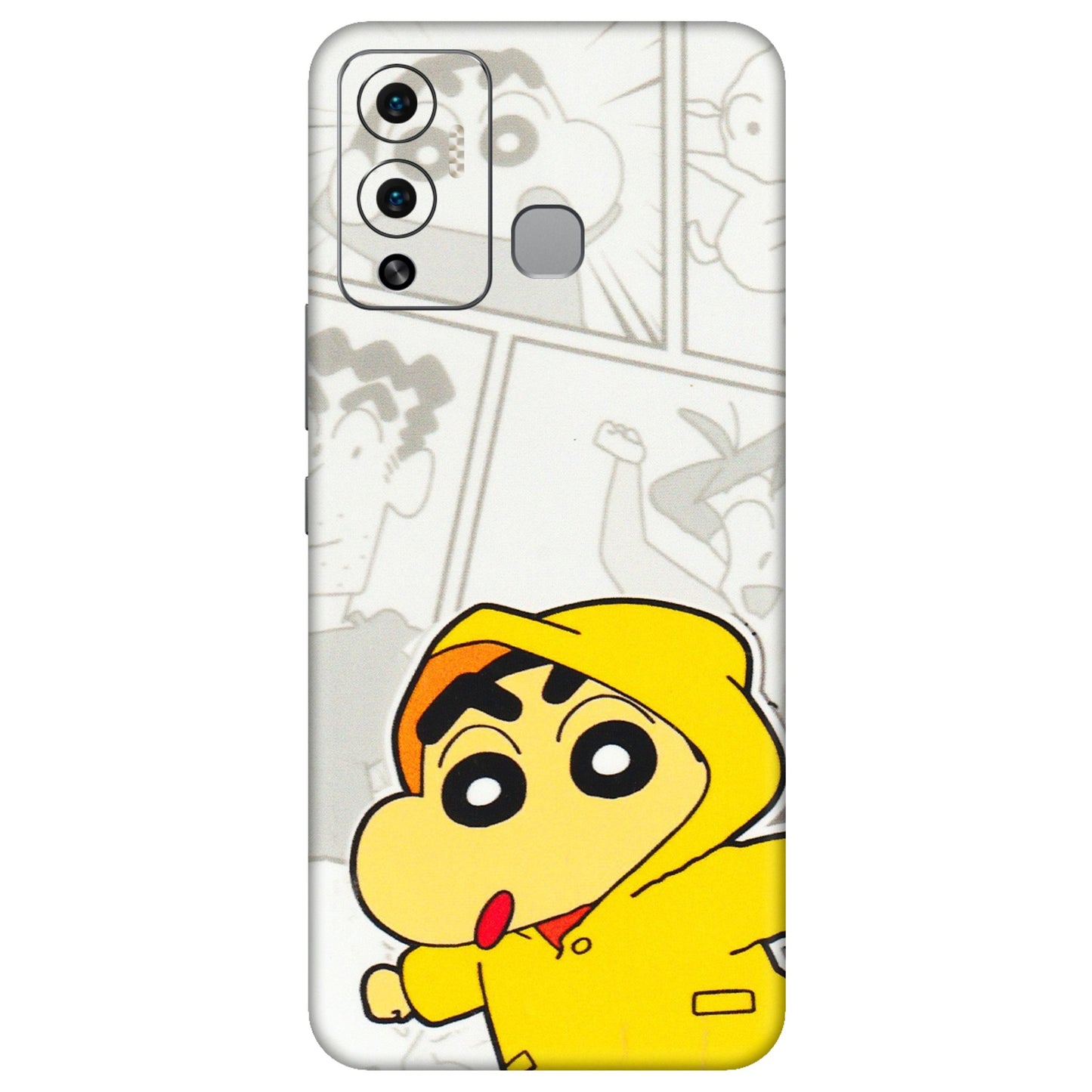 INFINIX Phone Skins (All Models) - Yellow Shinchan Comic - 3D Embossed Finish (L-246) Infinix Hot 12 Play