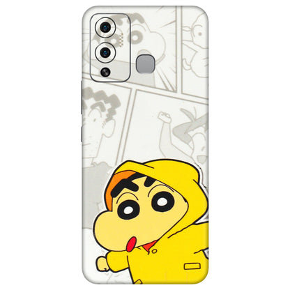 INFINIX Phone Skins (All Models) - Yellow Shinchan Comic - 3D Embossed Finish (L-246) Infinix Hot 12 Play