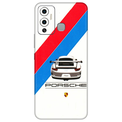 INFINIX Phone Skins (All Models) - Porche Car Sober Logo - 3D Embossed Finish (L-248) Infinix Hot 12 Play