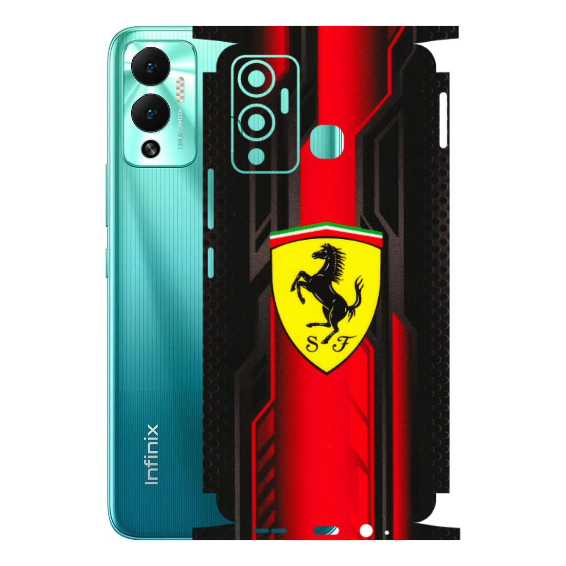 INFINIX Phone Skins (All Models) - Black Ferrari Logo - 3D Embossed Finish (L-253) Infinix Hot 12 Play