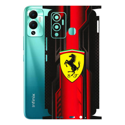 INFINIX Phone Skins (All Models) - Black Ferrari Logo - 3D Embossed Finish (L-253) Infinix Hot 12 Play
