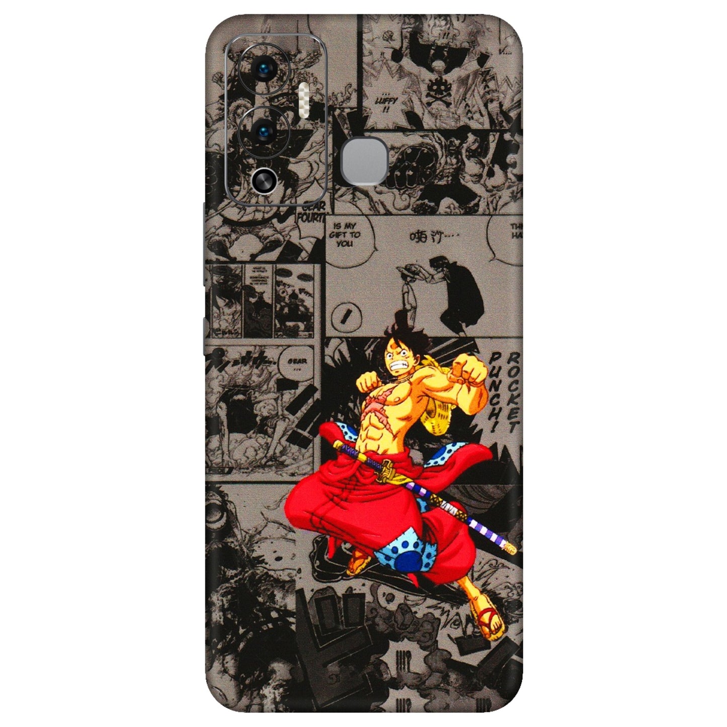 INFINIX Phone Skins (All Models) - One Piece Rocket Punch Manga - 3D Embossed Finish (L-25) Infinix Hot 12 Play