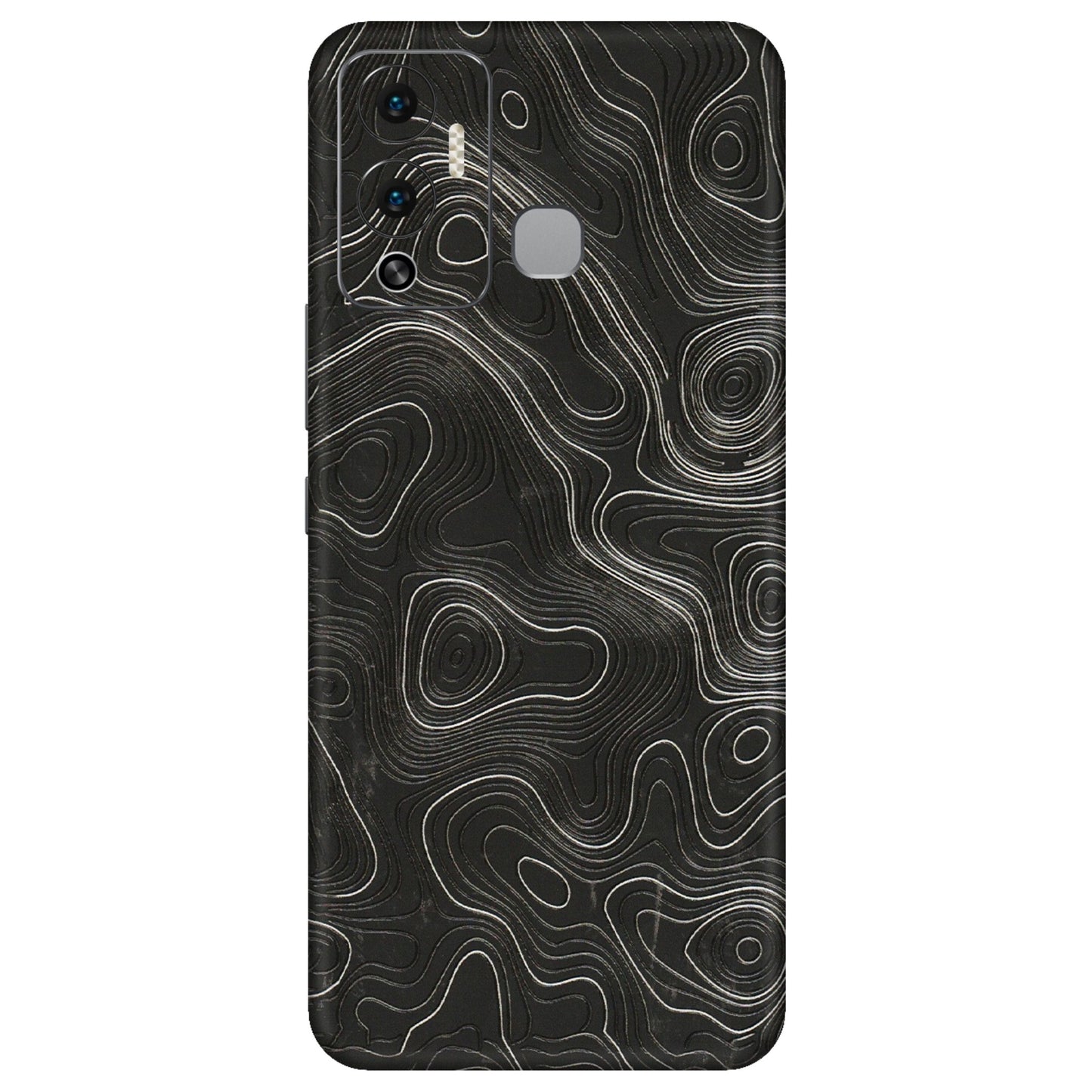 INFINIX Phone Skins (All Models) - Abstract White Line Map - 3D Embossed Finish (L-269) Infinix Hot 12 Play