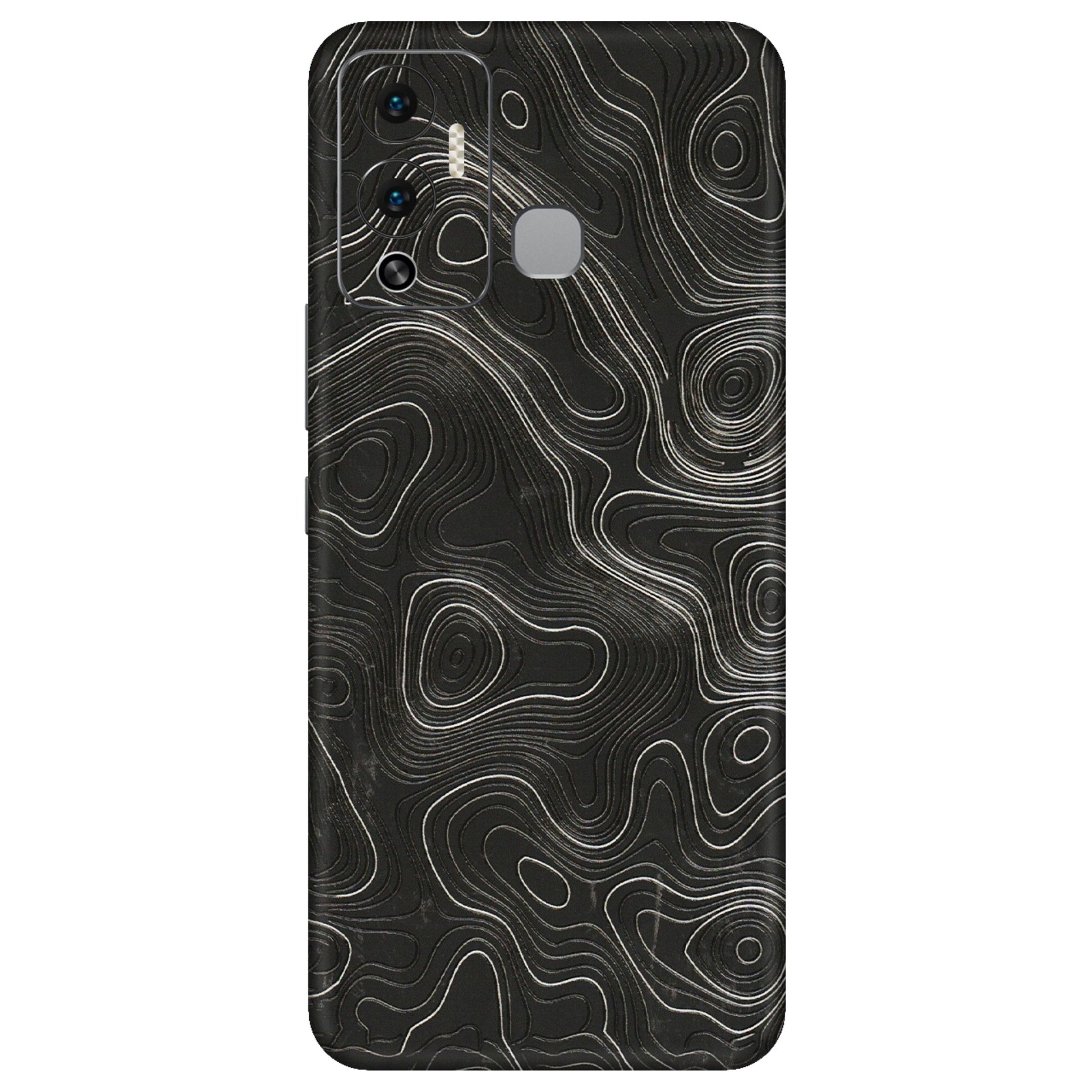 INFINIX Phone Skins (All Models) - Abstract White Line Map - 3D Embossed Finish (L-269) Infinix Hot 12 Play