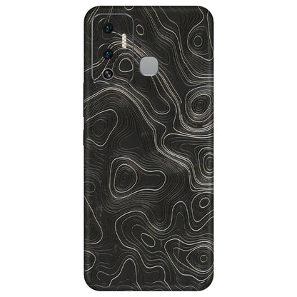 INFINIX Phone Skins (All Models) - Abstract White Line Map - 3D Embossed Finish (L-269) Infinix Hot 12 Play