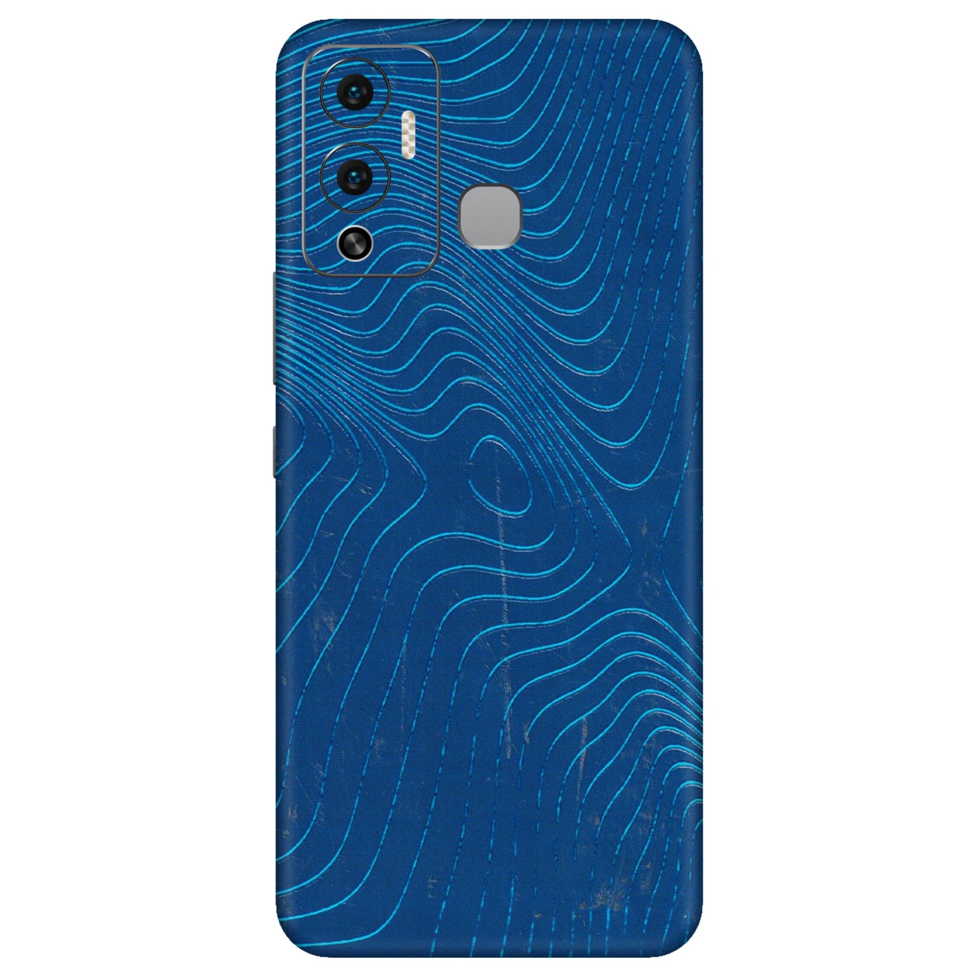 INFINIX Phone Skins (All Models) - Abstract Blue Line Map - 3D Embossed Finish (L-272) Infinix Hot 12 Play
