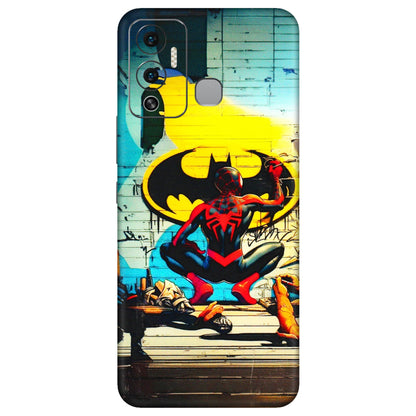INFINIX Phone Skins (All Models) - New Spiderman Bat Logo - 3D Embossed Finish (L-309) Infinix Hot 12 Play