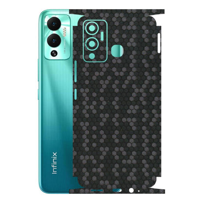 INFINIX Phone Skins (All Models) - Black Grey Honeycomb Sober - 3D Embossed Finish (L-85) Infinix Hot 12 Play