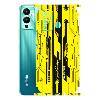 INFINIX Phone Skins (All Models) - Yellow Cyberpunk - 3D Embossed Finish (L-93) Infinix Hot 12 Play