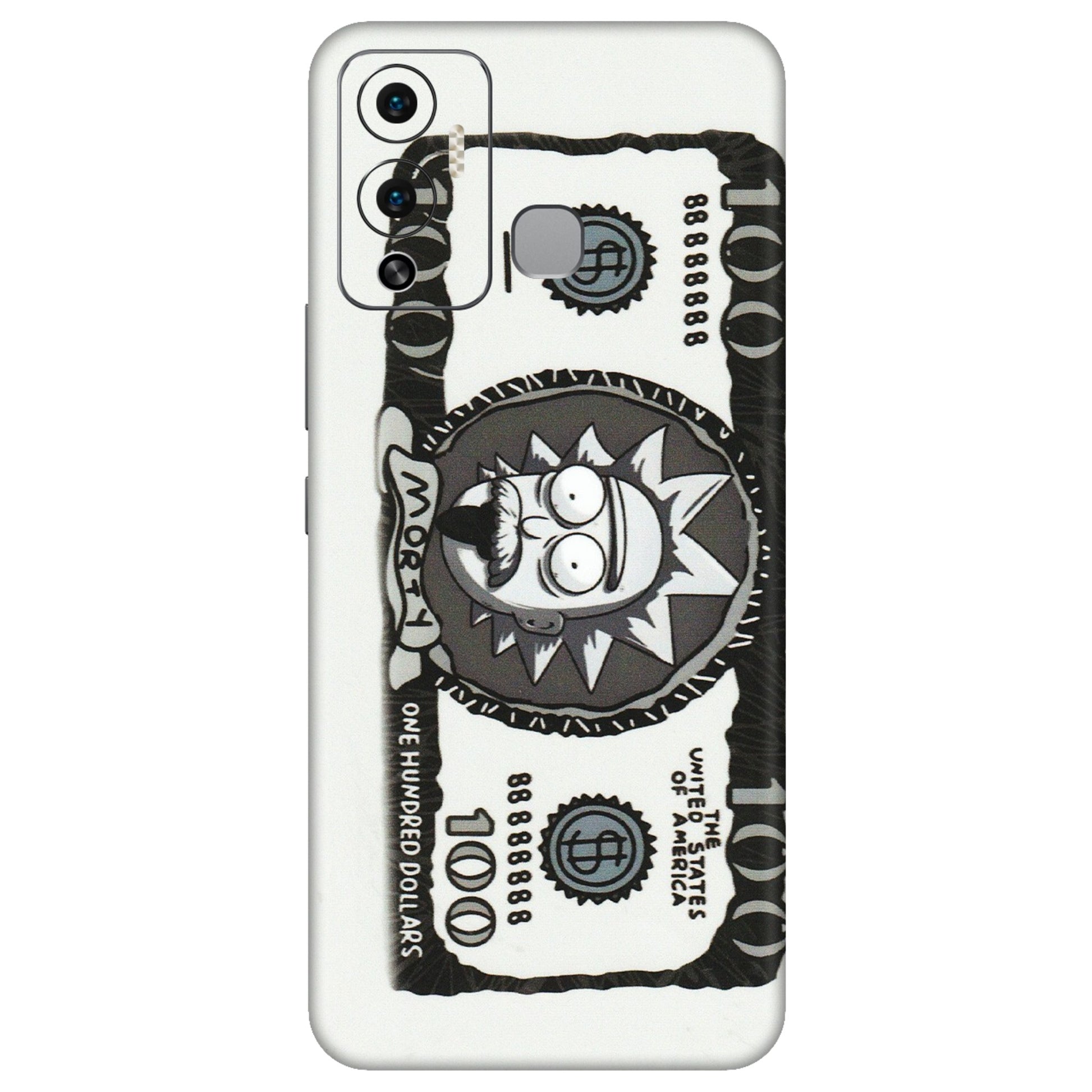 INFINIX Phone Skins (All Models) - Rick And Morty Hundred Dollar Anime - Matte Finish (M-161) Infinix Hot 12 Play