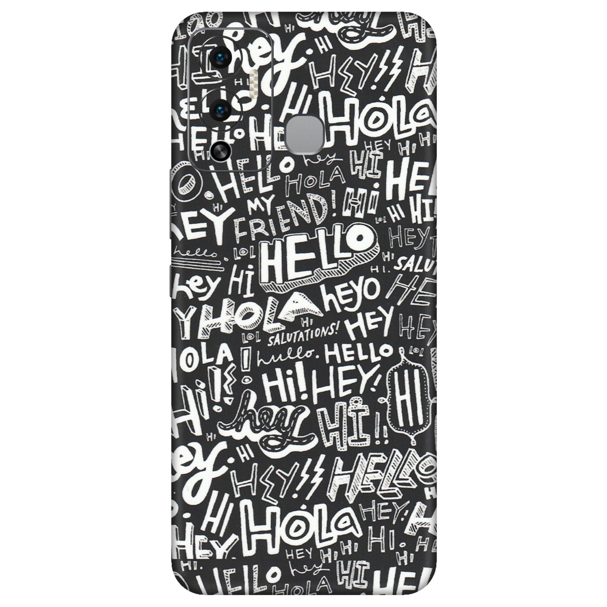 INFINIX Phone Skins (All Models) - Hi Hello Doodles - Matte Finish (M-25) Infinix Hot 12 Play