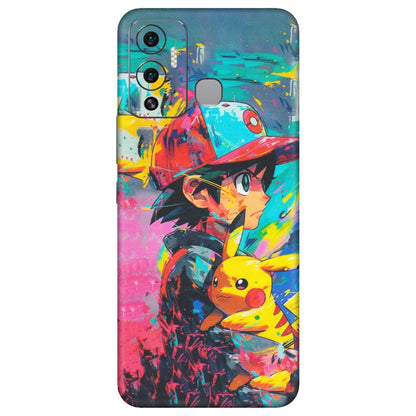 INFINIX Phone Skins (All Models) - Ash & Pikachu - Matte Finish (M-26) Infinix Hot 12 Play