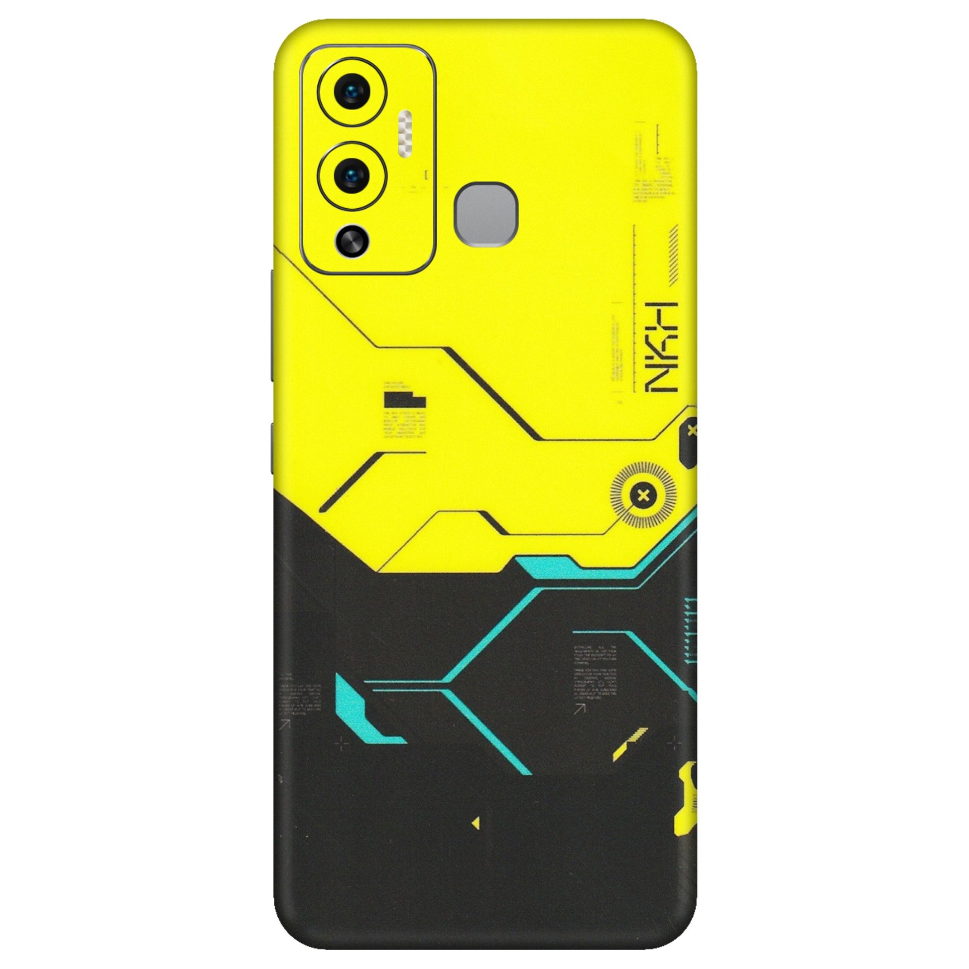 INFINIX Phone Skins (All Models) - Black Yellow Technica - Matte Finish (M-53) Infinix Hot 12 Play
