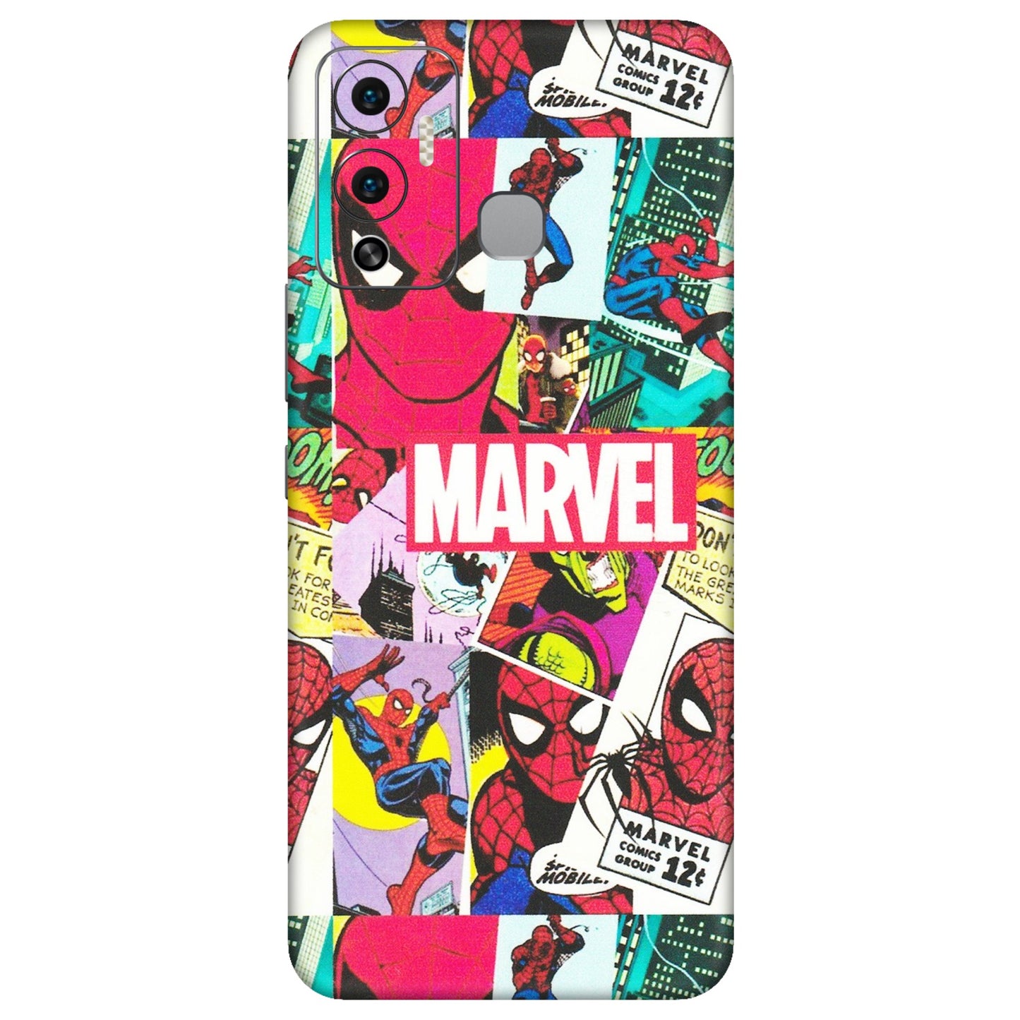 INFINIX Phone Skins (All Models) - Marvel Comic Spiderman Grafitti - Matte Finish (M-72) Infinix Hot 12 Play