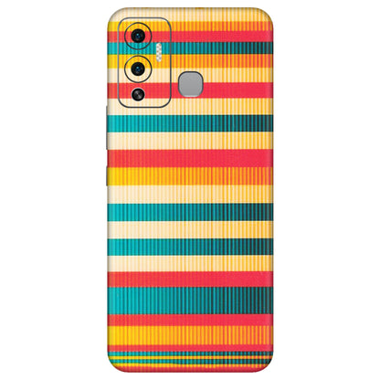 INFINIX Phone Skins (All Models) - Colourful Stripes Soothing Effect - Matte Finish (M-86) Infinix Hot 12 Play