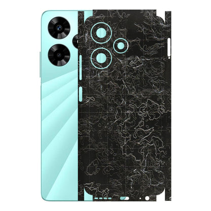INFINIX Phone Skins (All Models) - Black map Texture - 3D Embossed Finish (L-201) Infinix Hot 30