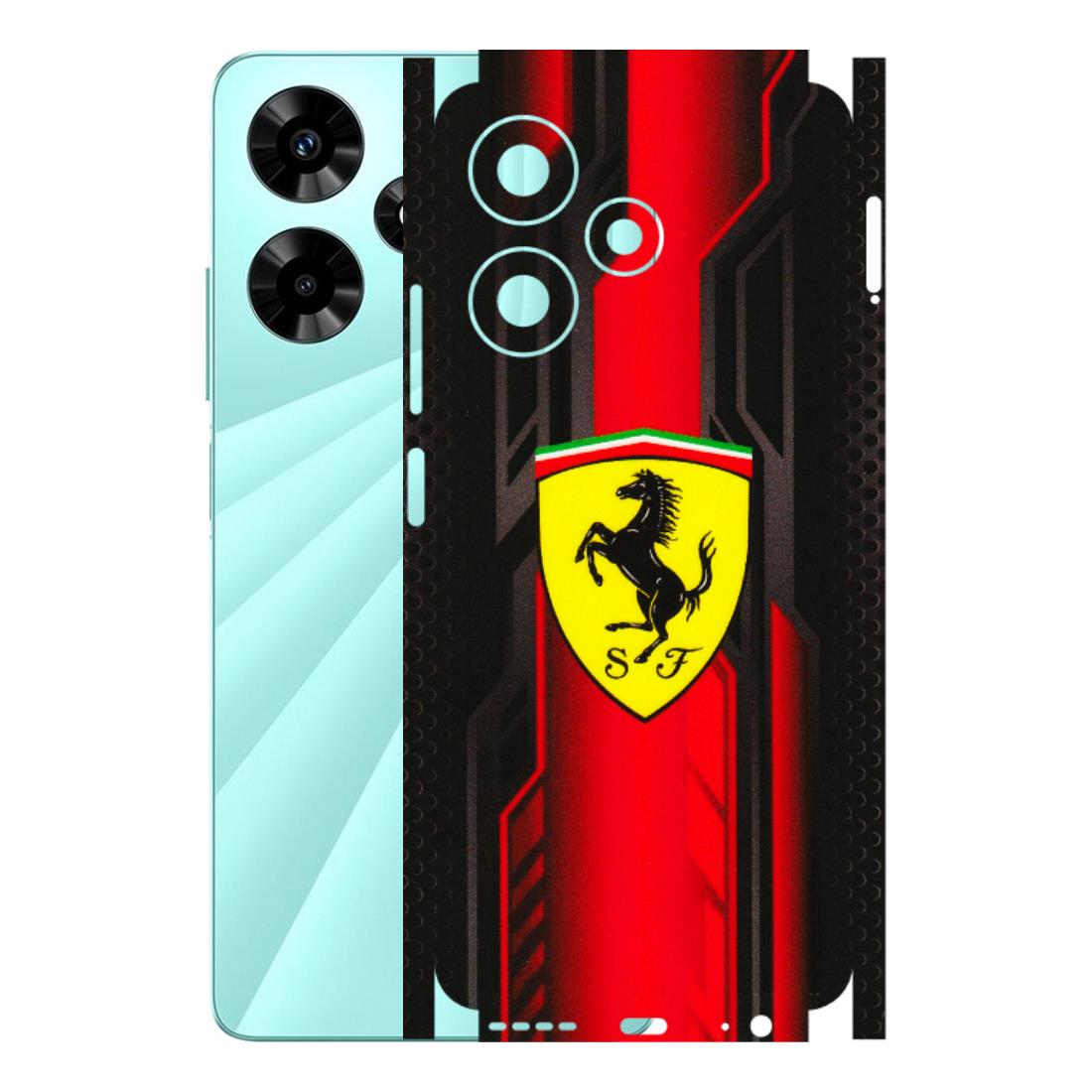 INFINIX Phone Skins (All Models) - Black Ferrari Logo - 3D Embossed Finish (L-253) Infinix Hot 30