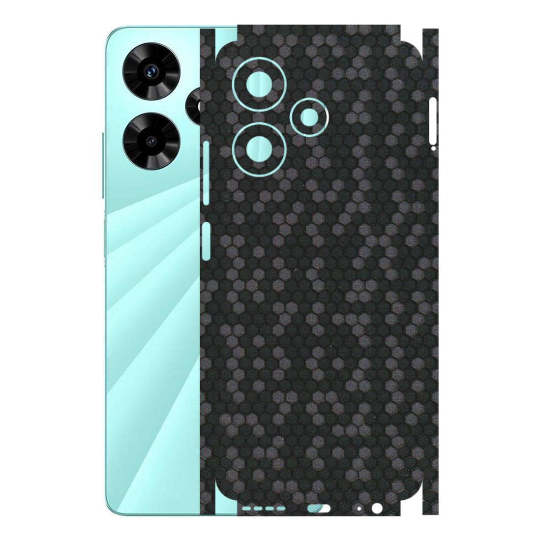 INFINIX Phone Skins (All Models) - Black Grey Honeycomb Sober - 3D Embossed Finish (L-85) Infinix Hot 30