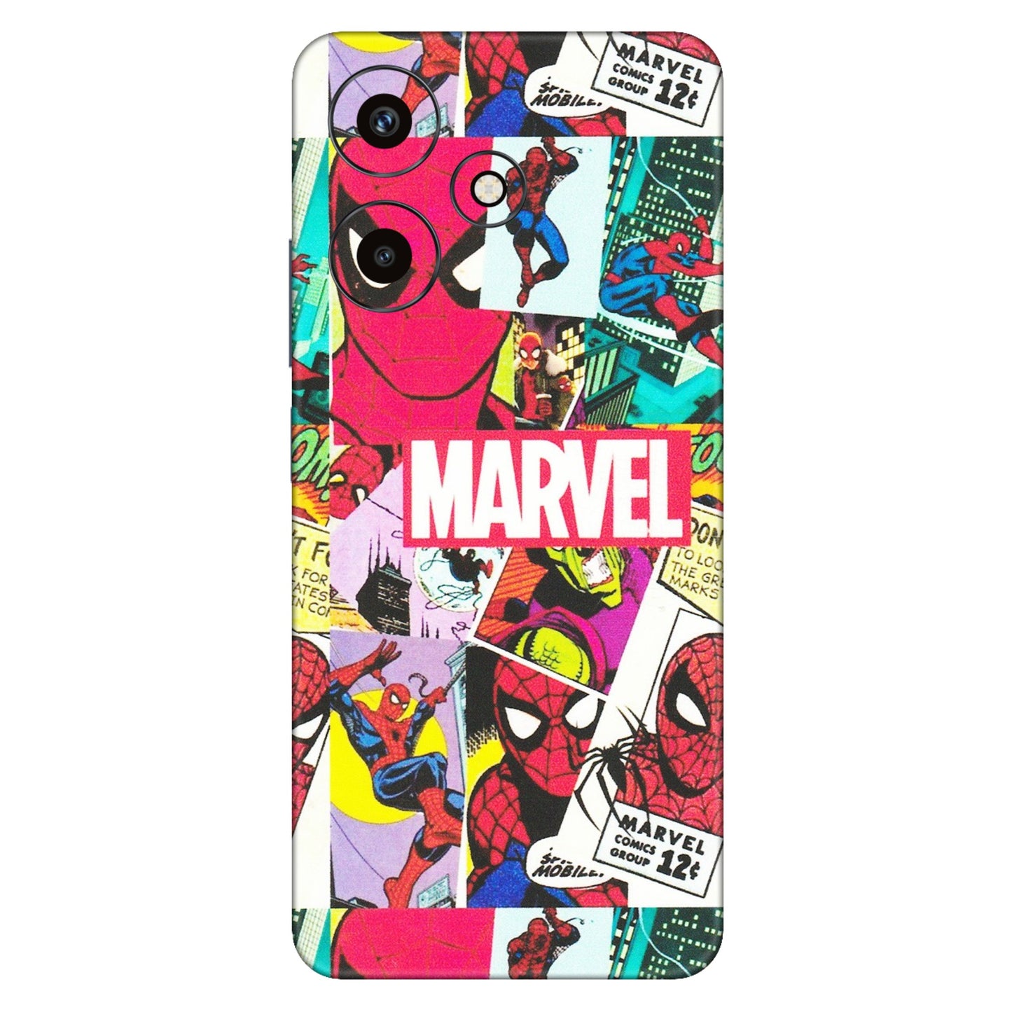 INFINIX Phone Skins (All Models) - Marvel Comic Spiderman Grafitti - Matte Finish (M-72) Infinix Hot 30