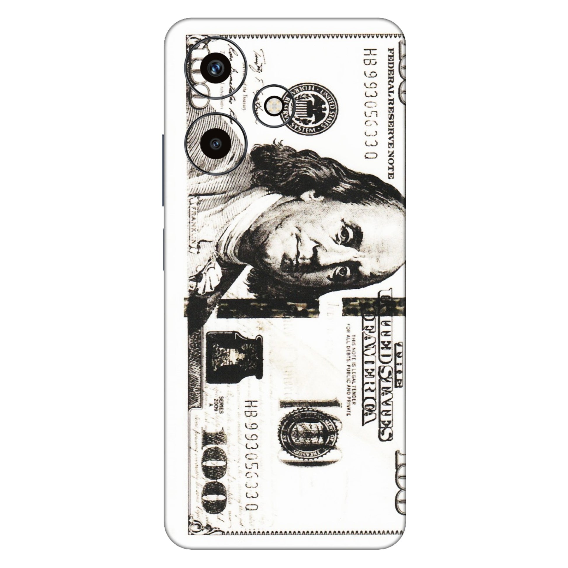 INFINIX Phone Skins (All Models) - 100 Dollar Currency - Transparent Finish (T-01) Infinix Hot 30