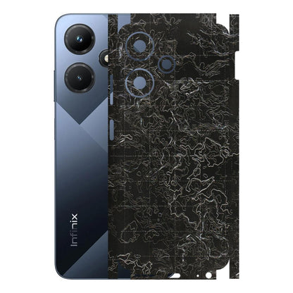 INFINIX Phone Skins (All Models) - Black map Texture - 3D Embossed Finish (L-201) Infinix Hot 30i