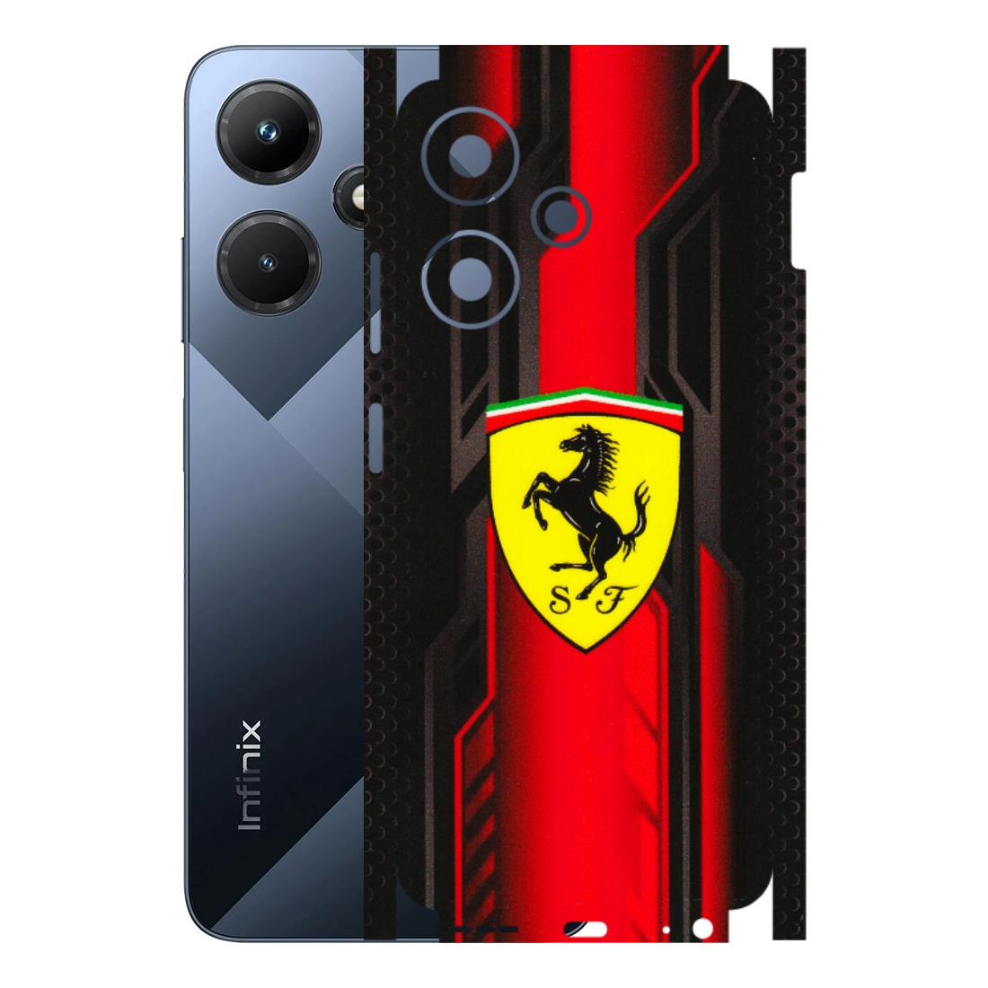 INFINIX Phone Skins (All Models) - Black Ferrari Logo - 3D Embossed Finish (L-253) Infinix Hot 30i