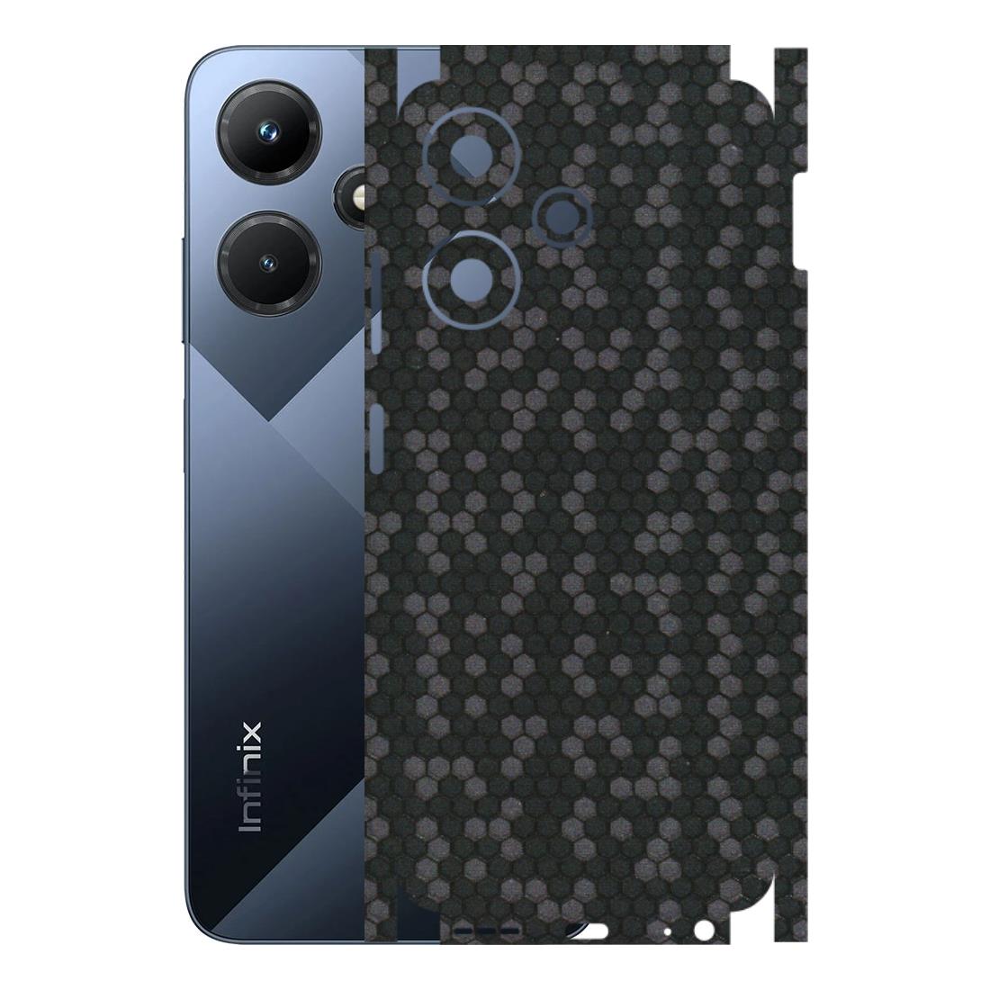 INFINIX Phone Skins (All Models) - Black Grey Honeycomb Sober - 3D Embossed Finish (L-85) Infinix Hot 30i