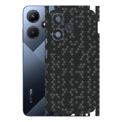 INFINIX Phone Skins (All Models) - Black Grey Honeycomb Sober - 3D Embossed Finish (L-85) Infinix Hot 30i