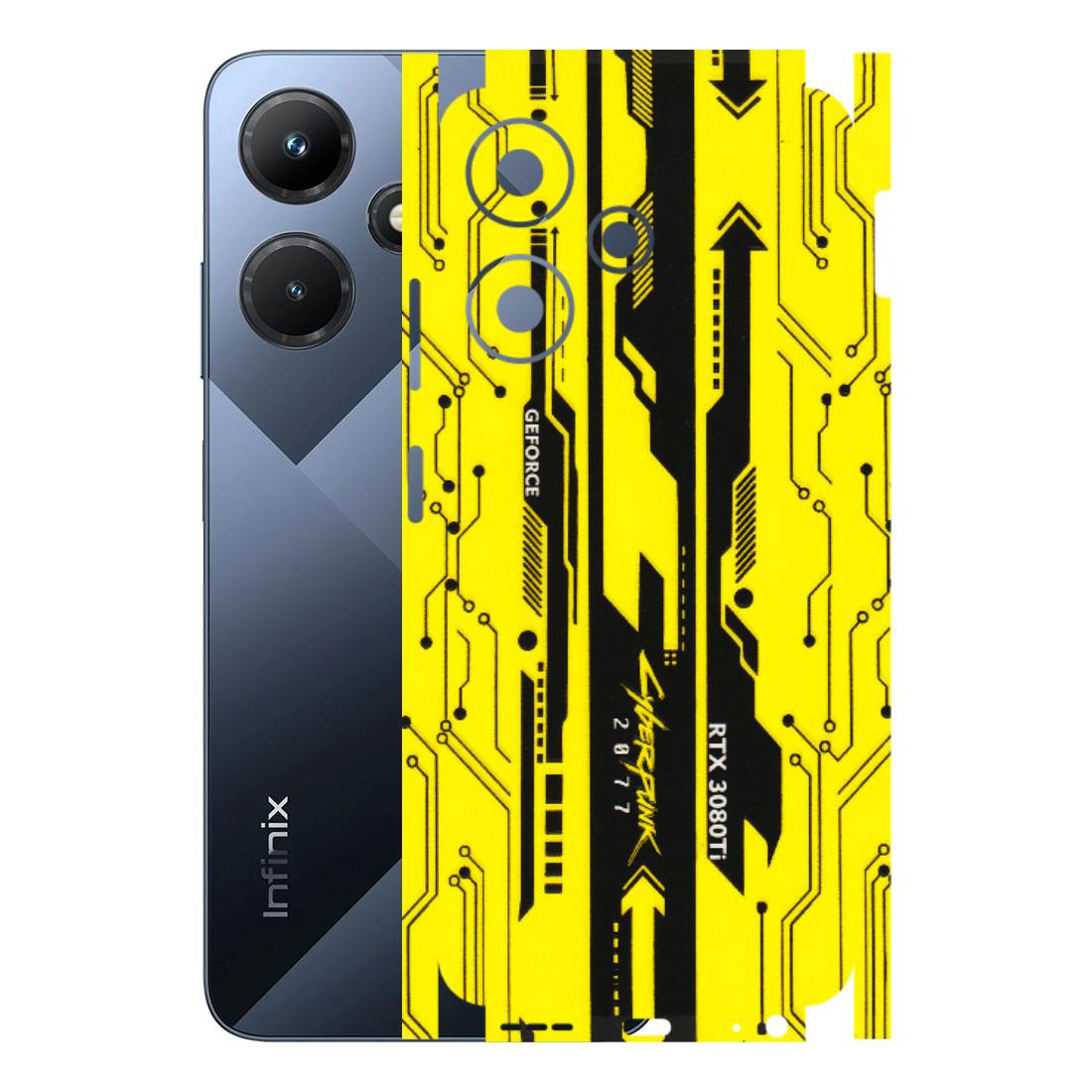 INFINIX Phone Skins (All Models) - Yellow Cyberpunk - 3D Embossed Finish (L-93) Infinix Hot 30i