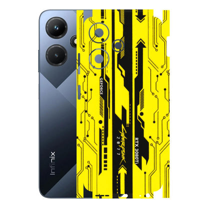 INFINIX Phone Skins (All Models) - Yellow Cyberpunk - 3D Embossed Finish (L-93) Infinix Hot 30i