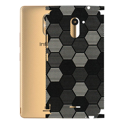 INFINIX Phone Skins (All Models) - Black & White Dotted Honeycomb Texture - 3D Embossed Finish (L-202) Infinix Hot 4