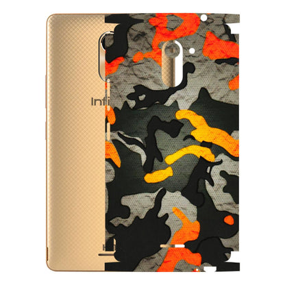 INFINIX Phone Skins (All Models) - Orange Camouflage - 3D Embossed Finish (L-204) Infinix Hot 4