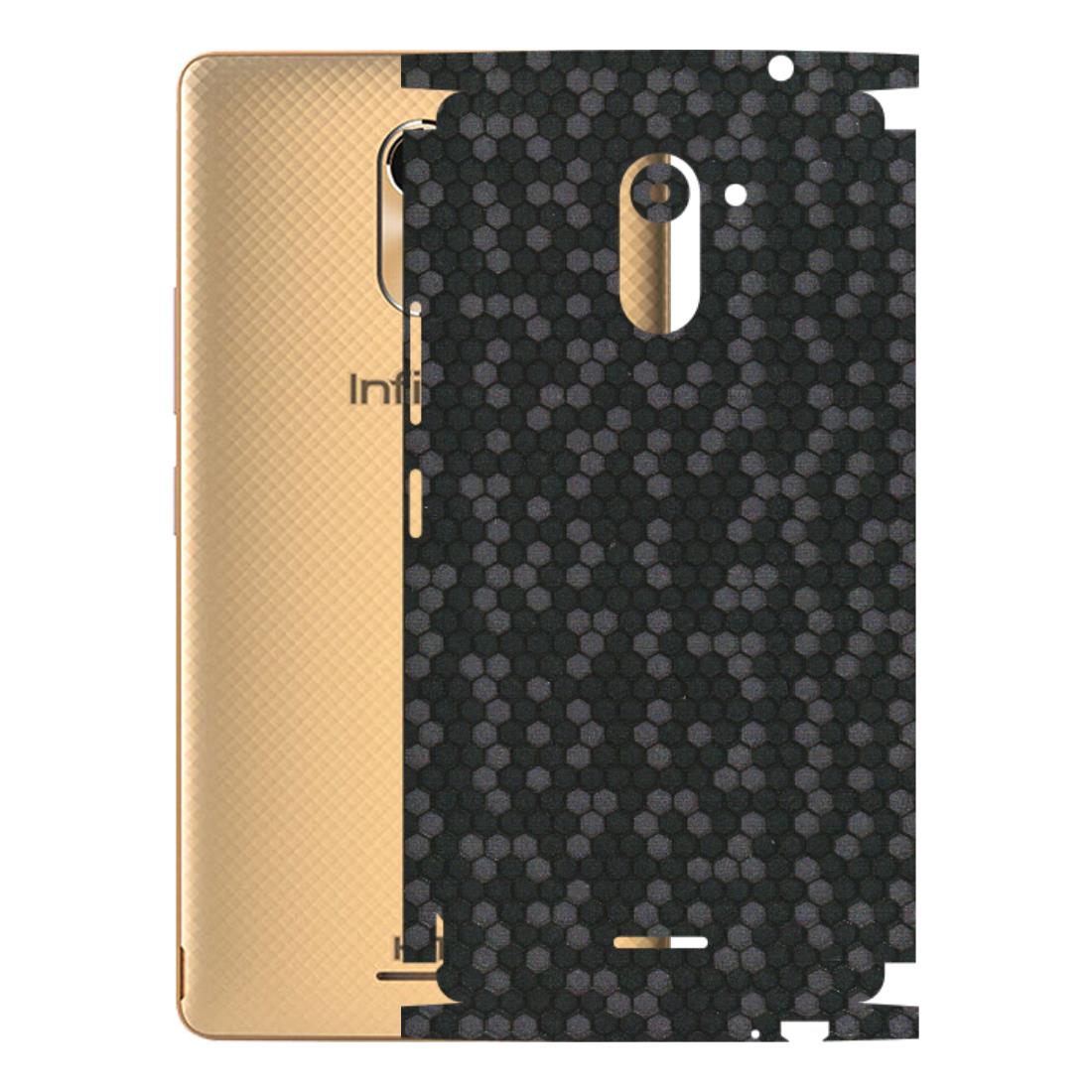 INFINIX Phone Skins (All Models) - Black Grey Honeycomb Sober - 3D Embossed Finish (L-85) Infinix Hot 4