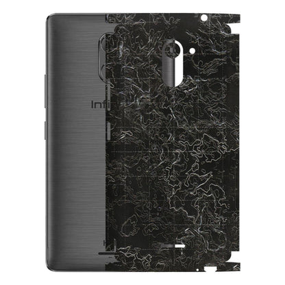 INFINIX Phone Skins (All Models) - Black map Texture - 3D Embossed Finish (L-201) Infinix Hot 4 PRO