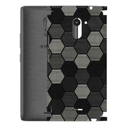 INFINIX Phone Skins (All Models) - Black & White Dotted Honeycomb Texture - 3D Embossed Finish (L-202) Infinix Hot 4 PRO