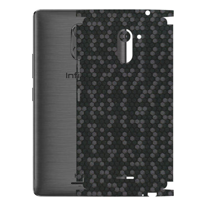 INFINIX Phone Skins (All Models) - Black Grey Honeycomb Sober - 3D Embossed Finish (L-85) Infinix Hot 4 PRO