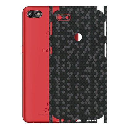 INFINIX Phone Skins (All Models) - Black Grey Honeycomb Sober - 3D Embossed Finish (L-85) Infinix Hot 6
