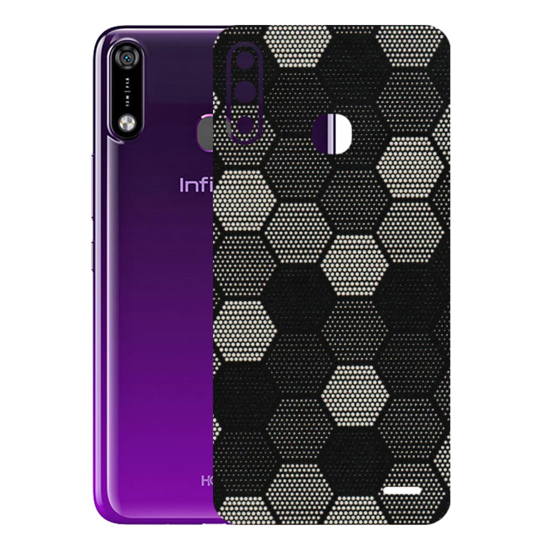 INFINIX Phone Skins (All Models) - Black & White Dotted Honeycomb Texture - 3D Embossed Finish (L-202) Infinix Hot 7