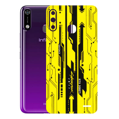 INFINIX Phone Skins (All Models) - Yellow Cyberpunk - 3D Embossed Finish (L-93) Infinix Hot 7