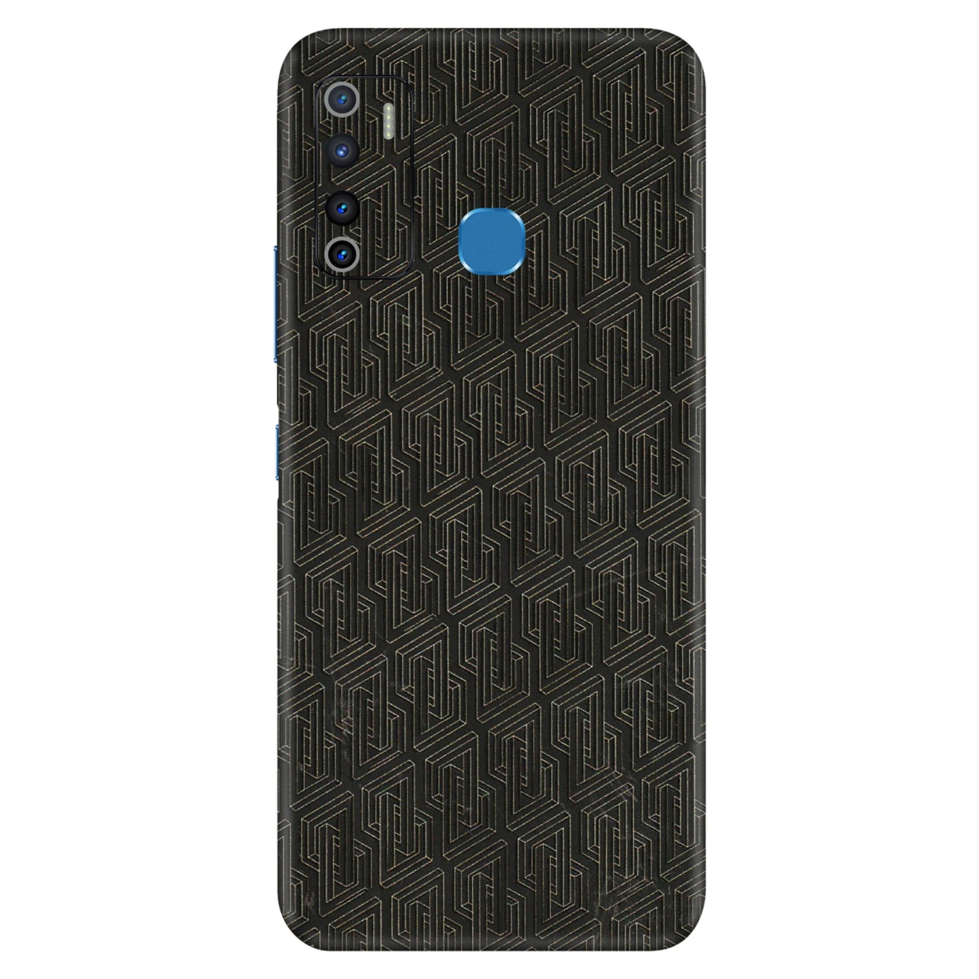 INFINIX Phone Skins (All Models) - Black Abstract Pattern - 3D Embossed Finish (L-117) Infinix Hot 9