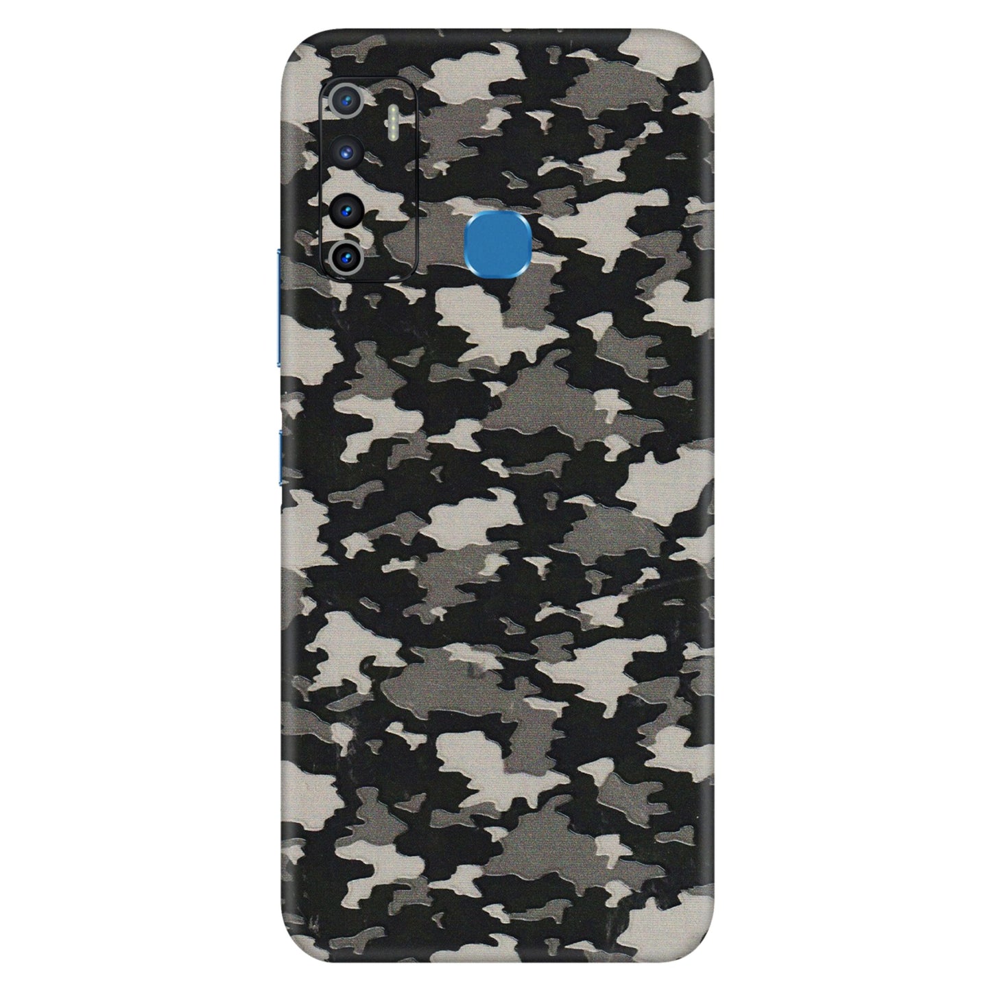 INFINIX Phone Skins (All Models) - Black/Grey Camoflaunge - 3D Embossed Finish (L-142) Infinix Hot 9