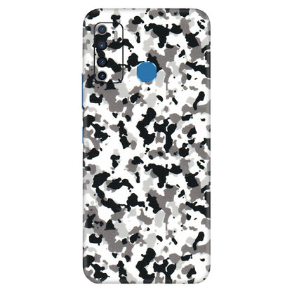 INFINIX Phone Skins (All Models) - White Black Camouflage - 3D Embossed Finish (L-18) Infinix Hot 9