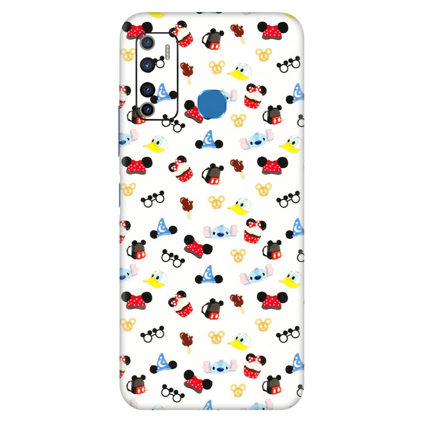 INFINIX Phone Skins (All Models) - Minnie Mouse & Donald Doodles s - 3D Embossed Finish (L-194) Infinix Hot 9